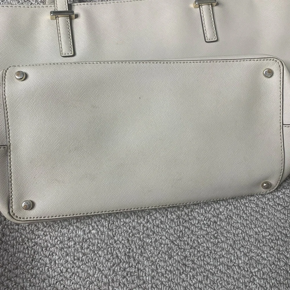 Kate Spade Womens Tote Bag Gray Cow Leather Harmony‎ Lined Shoulder Pockets